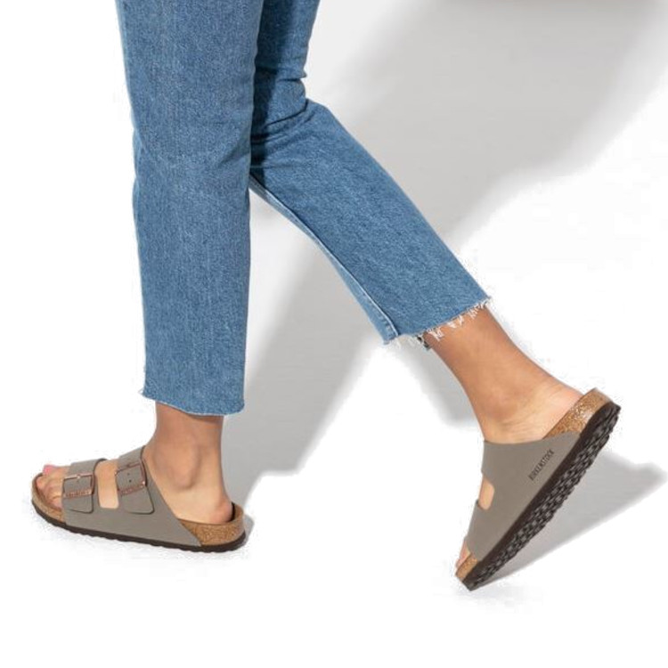 Birkenstock Arizona Birkibuc Sandal | Stone | Narrow - Women's (0151213) - Image 3